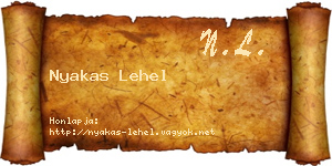 Nyakas Lehel névjegykártya
